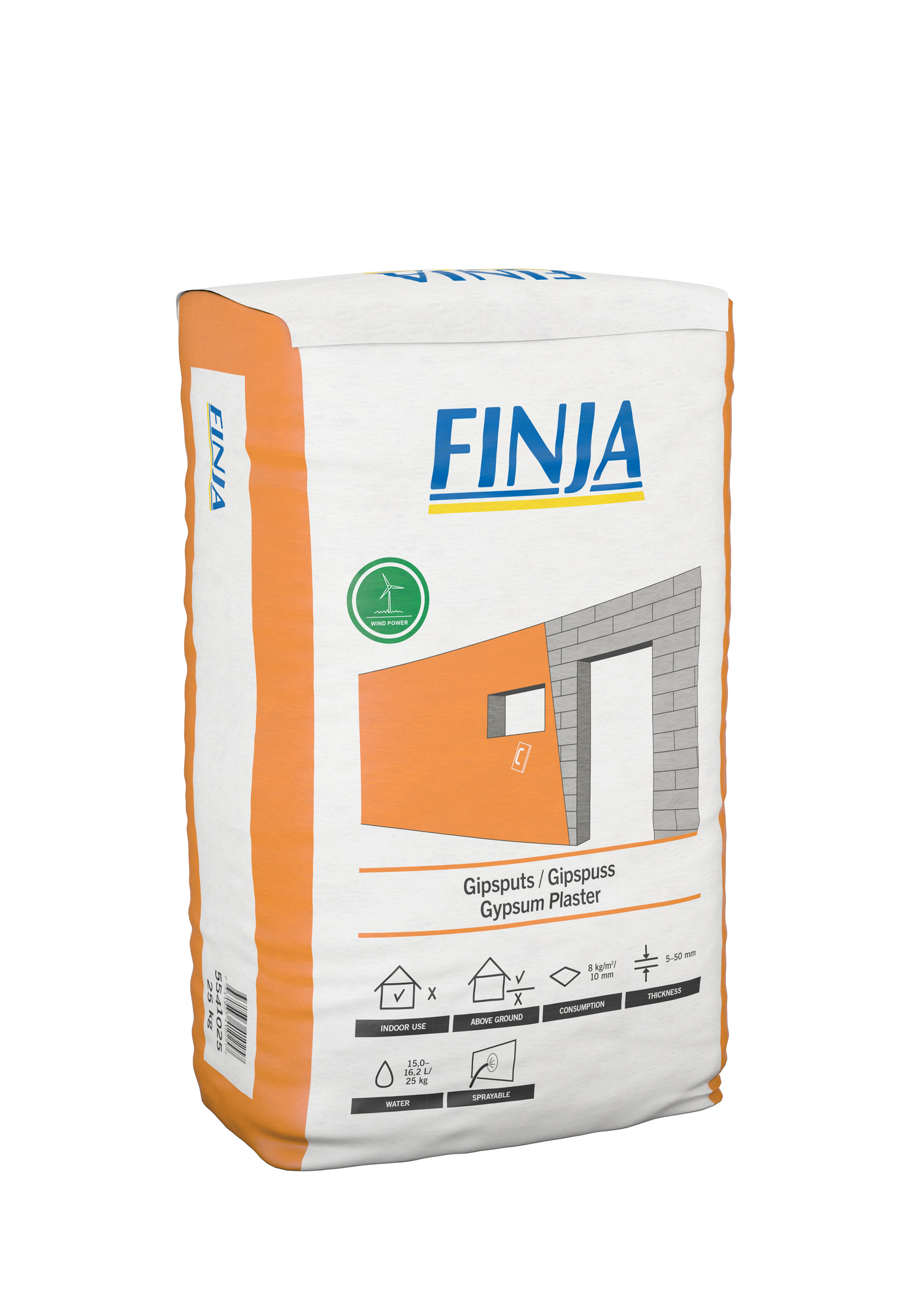 GIPSPUTS NATUR INNE 25 KG - Finja