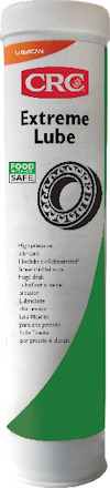 Patron med smörjmedel, märkt "CRC Extreme Lube". Texten inkluderar "Food Safe" och "High pressure lubricant".