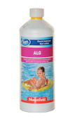 Plastflaska med etikett märkt "ALG", visar en flicka på en flytring i en pool. Texten "Mountfield" syns längst ner.