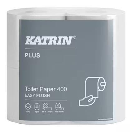 TOALETTPAPPER PLUS 400 EF KATRIN 2-LAGER 4-PACK