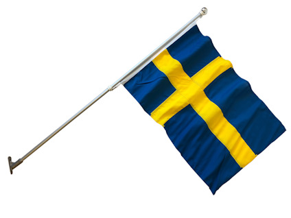 FASADFLAGGSET SVERIGE ROYAL ADELA VÄVD POLYESTER 1,5M
