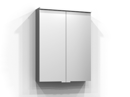 SPEGELSKÅP BLOC GRÅ LED EL 2HYLL 55X71,6X15,1CM