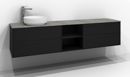 UNDERDEL EPOS PLAN SVART ASK 2+0+2L ÖPPEN 199X45X45,3CM