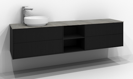 UNDERDEL EPOS RAND SVART ASK 2+0+2L ÖPPEN 199X45X45,3CM