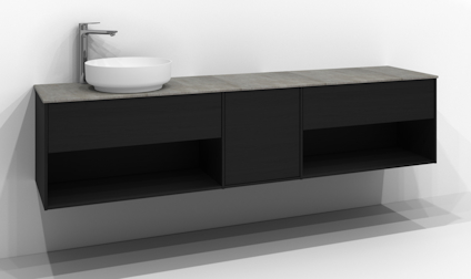 UNDERDEL EPOS PLAN SVART ASK 1+1+1L ÖPPEN 199X45X45,3CM