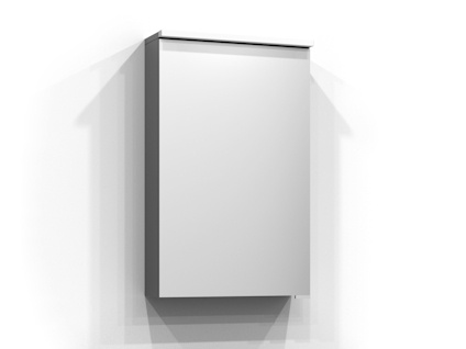 SPEGELSKÅP BLOC GRÅ LED EL 2HYLL 45X71,6X15,1CM