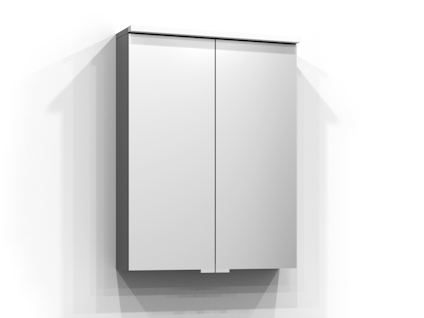 SPEGELSKÅP BLOC GRÅ LED EL 2HYLL TVLJ 55X71,6X15,1CM