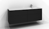 UNDERDEL POEM PLAN SVART ASK 4LÅD PUSH 160X57X45CM