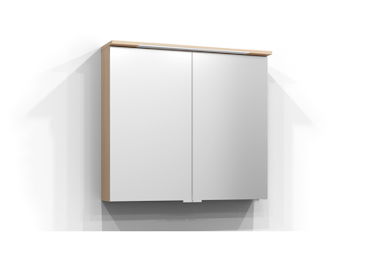SPEGELSKÅP SKURU PUR EK LED EL2HYLL TVLJ 81X72,5X19CM