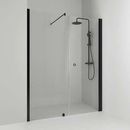 NISCHDUSCH SKOGA RAK/FAST SVART MATT KLAR INTHT 140X198X3CM