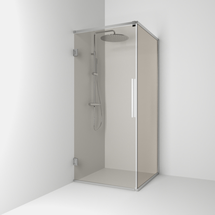 HÖRNDUSCH LANGFOSS RAK/FAST ALU MATT BRONSGLAS 90X200X92CM