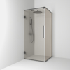 HÖRNDUSCH LANGFOSS RAK/FAST BL.SVART BRONSGLAS 80X200X92CM