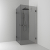 HÖRNDUSCH 180° RAK BL.SVART RÖK 80X200X80CM
