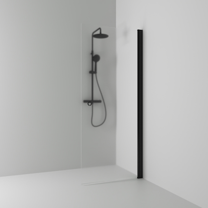SKÄRMVÄGG SKOGA RAK SVART MATTFROST INTHT 67X198X3CM