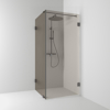 HÖRNDUSCH 180° RAK/FAST BL.SVART BRONSGLAS 80X200X100CM