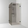 HÖRNDUSCH 180° RAK BL.SVART BRONSGLAS 100X200X90CM