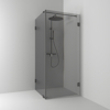 HÖRNDUSCH 180° RAK/FAST BL.SVART RÖK 100X200X80CM