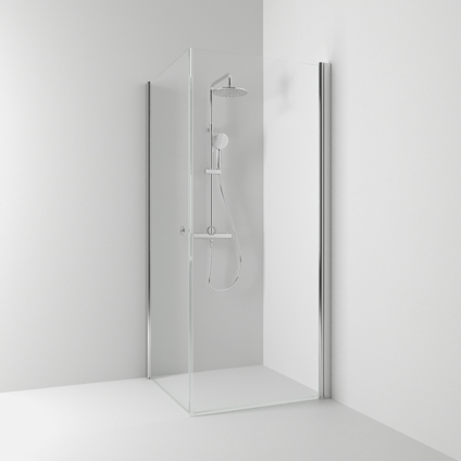HÖRNDUSCH SKOGA RAK ALU BLANK KLAR INTHT 80X198X100CM