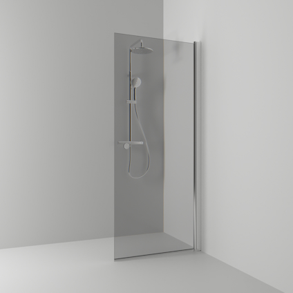 SKÄRMVÄGG SKOGA RAK ALU BLANK RÖK INTHT 67X198X3CM