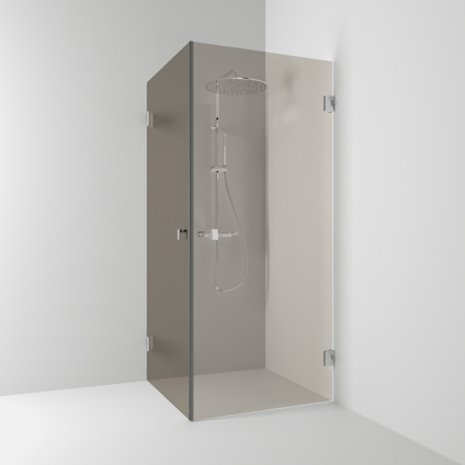 HÖRNDUSCH 180° RAK KROM BRONSGLAS 100X200X80CM