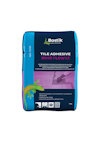 Förpackning av Bostik Tile Adhesive 8040 Flow LT, 15 kg, med en bild på instruktioner och logotypen.
