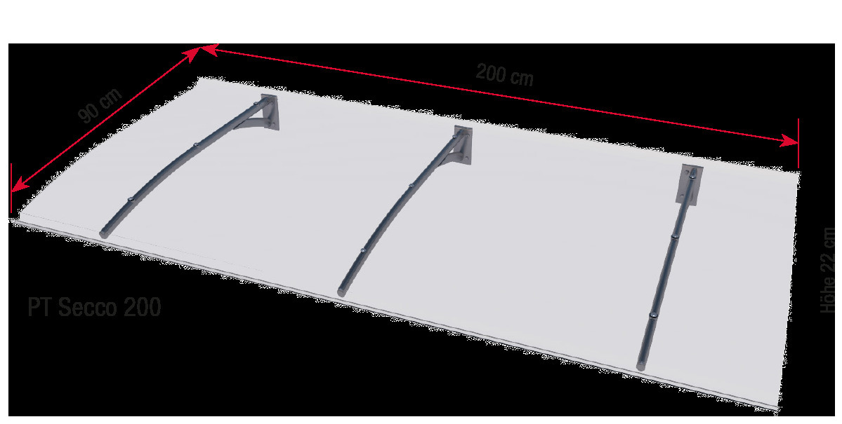 ENTRÉTAK GOP SECCO PC PT 200 ALU ANTRACIT - Glasfiber & Plastprodukter