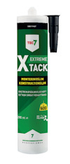 Vit tub med grönt och svart etikett för TEC7 X-Tack montering och konstruktionslim, 290 ml.