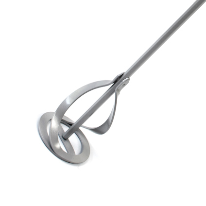 Metallblandare med spiralformad mixerfäste och lång axel.