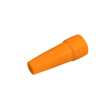 Konformad, orange adapterkåpa som används för dammutsug.
