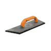 Fogplatta med metallbotten och orange handtag, märkt "TEBO".