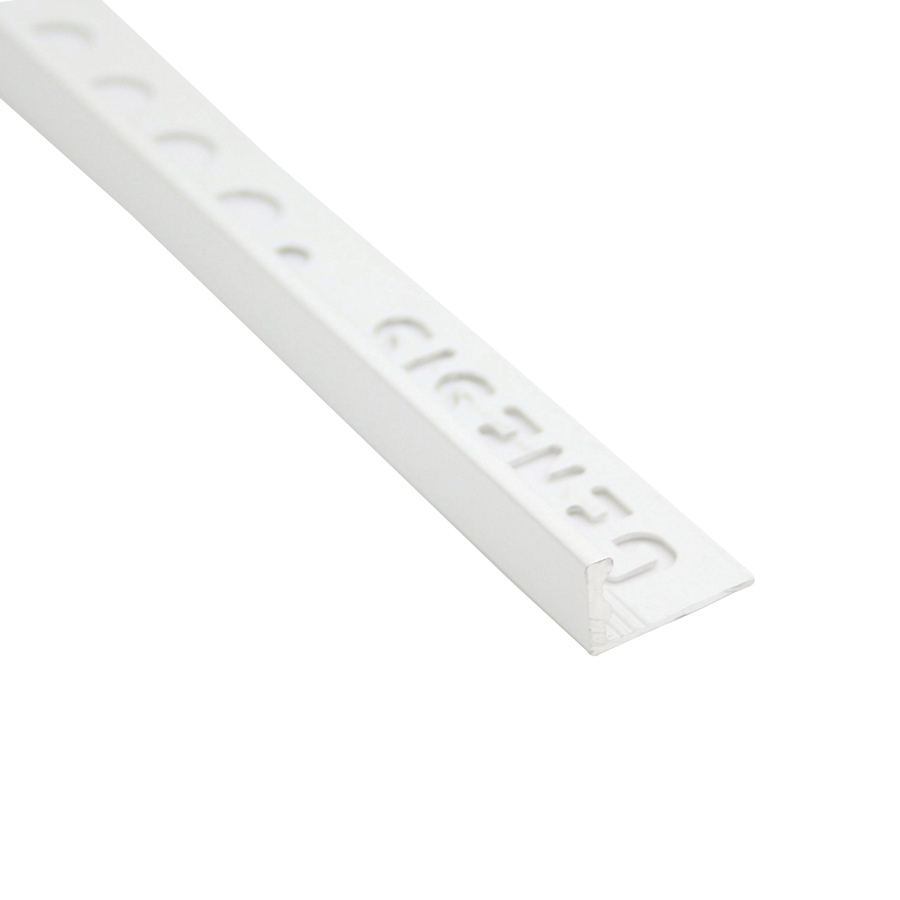 KAKELLIST L ALU, 8MM VITLACK. 2,5 M - 