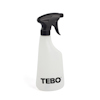 Vit sprayflaska med svart munstycke och texten "TEBO" på framsidan.
