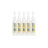 Fem tuber med klar vätska och blå etikett med texten "PIUMA PERFORMATORE".