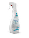 Sprayflaska med etiketttext "sanera GLAS".