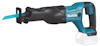 Makita tigersåg med svart och blå design, utan batteri monterat.