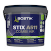 Förpackning med etiketten "Bostik STIX A511 COMBI AIR", innehåll 1 L, olika symboler och text på flera språk.