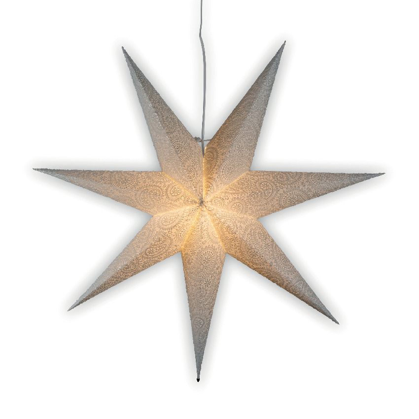 PAPPERSSTJÄRNA VIT BRODYR 60CM - Thomee