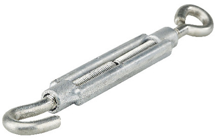 Vantskruv av metall med U-formade öglor i båda ändar.