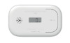 Kolmonoxidvarnare med LCD-display som visar "0 PPM", testknapp och ventilationsöppning.