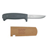 Kniv med grått handtag och pappslida. Text på slidan: "made from recycled swedish materials."
