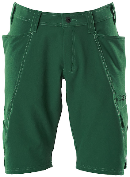Gröna arbetsshorts med flera fickor och bälteshällor.