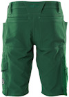 Gröna arbetsshorts med flera fickor och förstärkta sömmar, etikett på bakfickan.