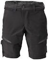Svarta shorts med bältesöglor och fickor, inklusive en sidficka. Märkeslogotyp inuti linningen.