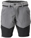 Grå och svarta arbetsshorts med bältesöglor och knappstängning.