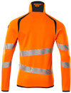 Orange reflexjacka med svarta detaljer och silverfärgade reflexband. Text "MASCOT SAFE" på kragen.