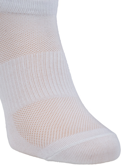 Vit socka med ribbade och ventilerade partier.