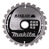 Cirkelformad sågklinga med texten "Makblade" och "Makita", samt symboler för produktdetaljer.