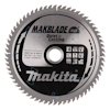 Cirkelsågklinga med tänder runt kanten, text "Makblade Plus" och "Makita" på ytan.