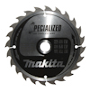Cirkelsågklinga i metall med texten "SPECIALIZED FOR CORDLESS SAWS Makita" och symboler i svart.
