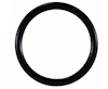 Svart O-ring mot vit bakgrund.